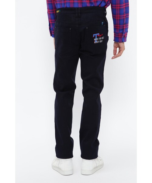 PEARLY GATES】コットンストレッチツイル 表ピーチ裏起毛 5ポケットパンツ