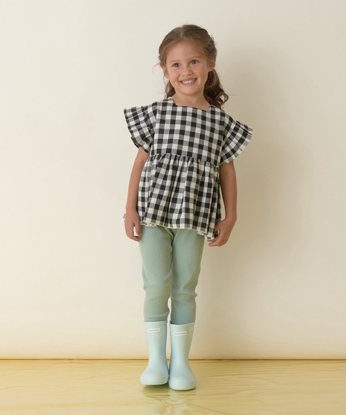 Lycee mine（リセマイン）の「裾チュールフリル9分丈レギンス（レギンス/スパッツ・キッズ・ミント/トップグレー/ピンク/ブラック/ライトベージュ・100cm/110cm/140cm/120cm/130cm/150cm）」の11枚目の写真