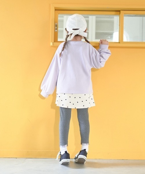 Lycee mine（リセマイン）の「裾チュールフリル9分丈レギンス（レギンス/スパッツ・キッズ・ミント/トップグレー/ピンク/ブラック/ライトベージュ・100cm/110cm/140cm/120cm/130cm/150cm）」の9枚目の写真