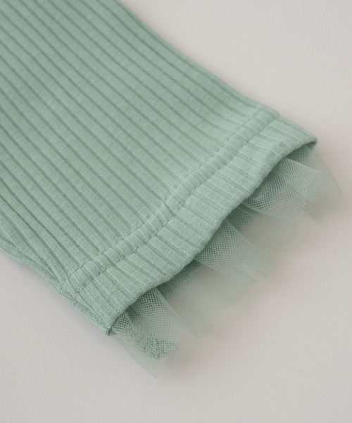 Lycee mine（リセマイン）の「裾チュールフリル9分丈レギンス（レギンス/スパッツ・キッズ・ミント/トップグレー/ピンク/ブラック/ライトベージュ・100cm/110cm/140cm/120cm/130cm/150cm）」の15枚目の写真