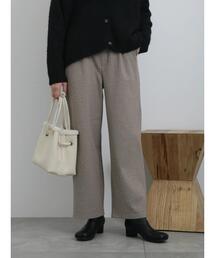 Samansa Mos2 blue | ウールライクチェックパンツ(その他パンツ)