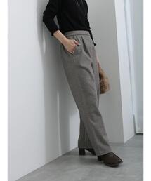 Samansa Mos2 blue | ウールライクチェックパンツ(その他パンツ)