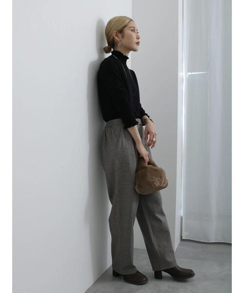 Samansa Mos2 blue（サマンサモスモスブルー）の「ウールライクチェックパンツ（その他パンツ・レディース・ブラウン/チャコールグレー/グレー/ベージュ・F）」の9枚目の写真