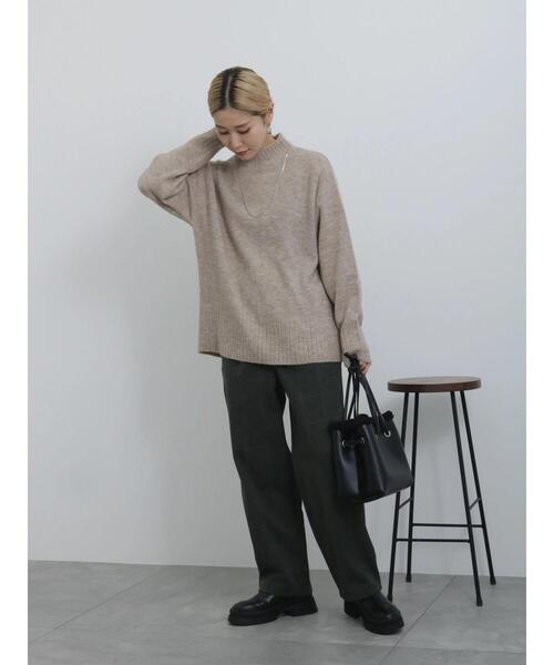 Samansa Mos2 blue（サマンサモスモスブルー）の「ウールライクチェックパンツ（その他パンツ・レディース・ブラウン/チャコールグレー/グレー/ベージュ・F）」の12枚目の写真