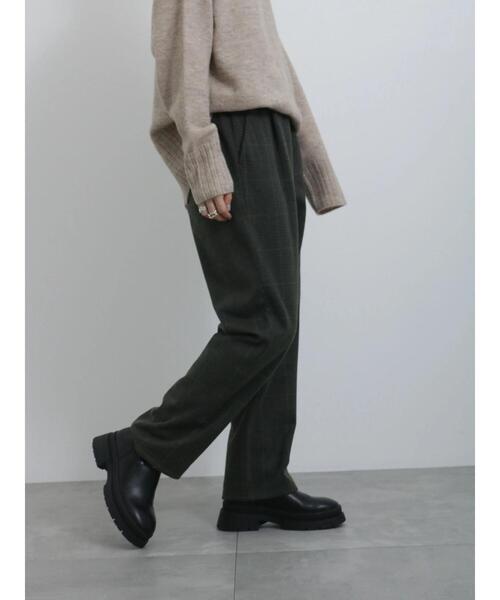 Samansa Mos2 blue（サマンサモスモスブルー）の「ウールライクチェックパンツ（その他パンツ・レディース・ブラウン/チャコールグレー/グレー/ベージュ・F）」の13枚目の写真