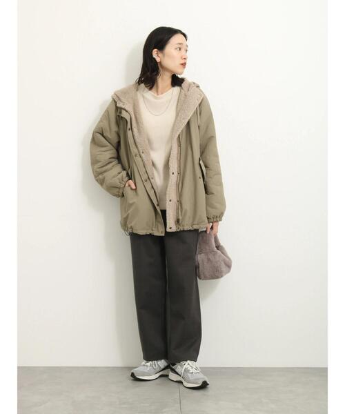 Samansa Mos2 blue（サマンサモスモスブルー）の「ウールライクチェックパンツ（その他パンツ・レディース・ブラウン/チャコールグレー/グレー/ベージュ・F）」の18枚目の写真