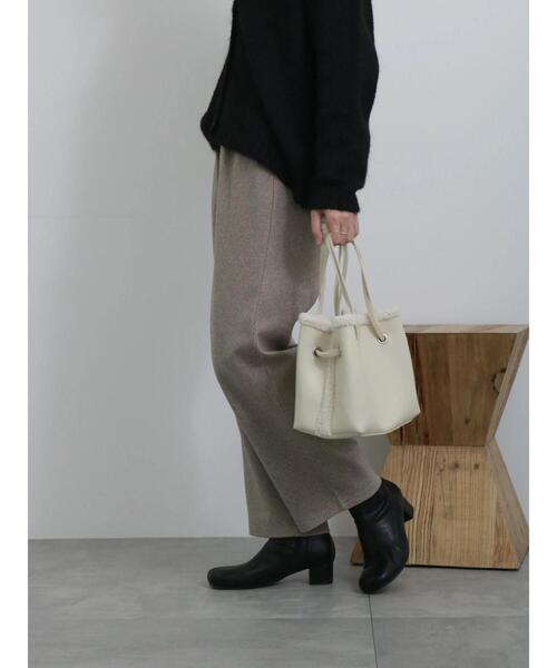 Samansa Mos2 blue（サマンサモスモスブルー）の「ウールライクチェックパンツ（その他パンツ・レディース・ブラウン/チャコールグレー/グレー/ベージュ・F）」の21枚目の写真