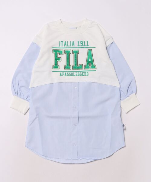 FILA(フィラ)の「FILA/フィラ レイヤード風ワンピース(ワンピース・キッズ・オフホワイト/ネイビー・110/130/120)」の2枚目の写真