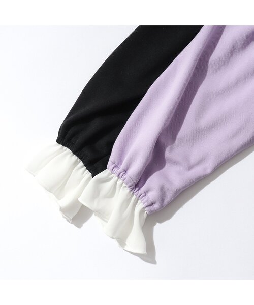 apres les cours（アプレレクール）の「【フォーマル対応】ボウタイフリル衿付きワンピース＿アプレレクールマシェリ（ワンピース・キッズ・ラベンダー/ブラック・100/80/120/140/110/90/130）」の14枚目の写真