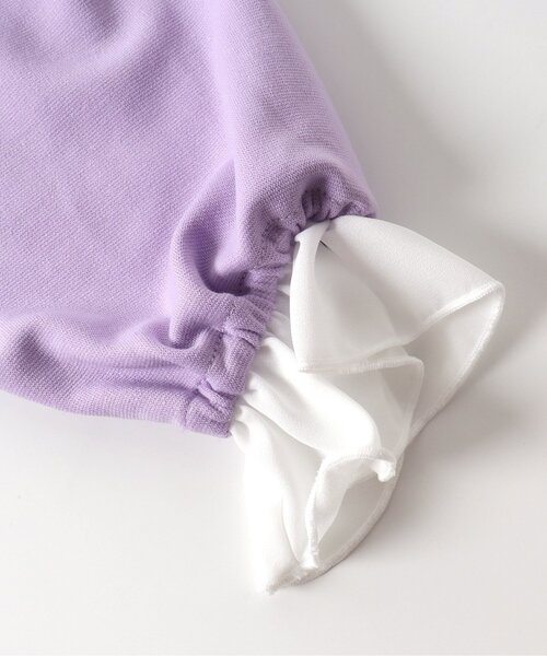 apres les cours（アプレレクール）の「【フォーマル対応】ボウタイフリル衿付きワンピース＿アプレレクールマシェリ（ワンピース・キッズ・ラベンダー/ブラック・100/80/120/140/110/90/130）」の17枚目の写真