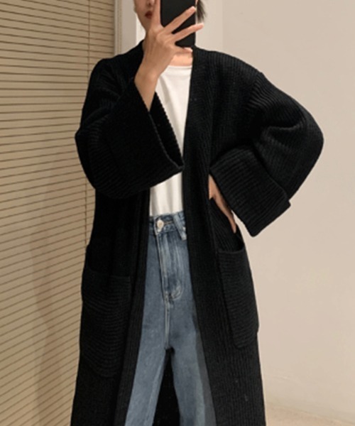 Miniministore(ミニミニストア)の「ロング ニットカーディガン レディース(カーディガン/ボレロ・レディース・ベージュ/ブラック/ブラウン・フリー)」の5枚目の写真