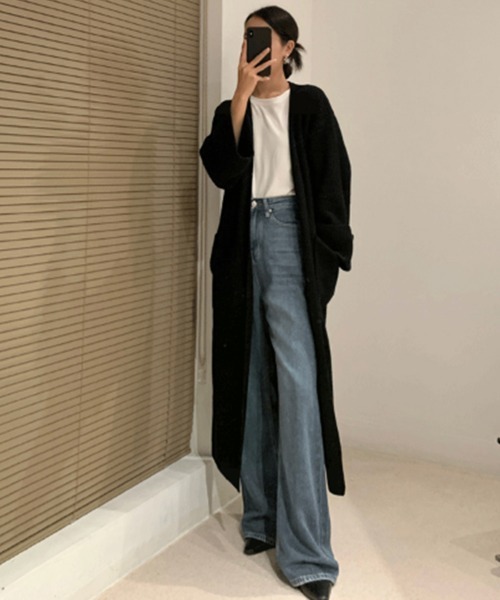 Miniministore(ミニミニストア)の「ロング ニットカーディガン レディース(カーディガン/ボレロ・レディース・ベージュ/ブラック/ブラウン・フリー)」の6枚目の写真