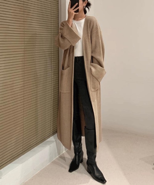 Miniministore(ミニミニストア)の「ロング ニットカーディガン レディース(カーディガン/ボレロ・レディース・ベージュ/ブラック/ブラウン・フリー)」の9枚目の写真