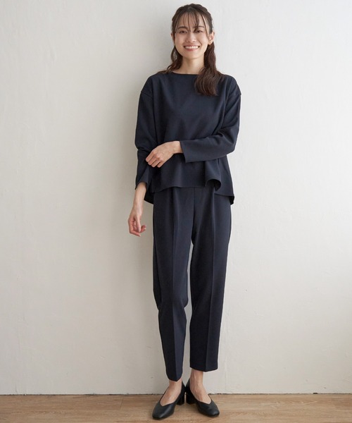 IKKA LOUNGE（イッカラウンジ）の「【フォーマル対応／2点セット】GOKU楽長袖セットアップ（セットアップ・レディース・ネイビー/ブラック・S/M/L/XL）」の4枚目の写真
