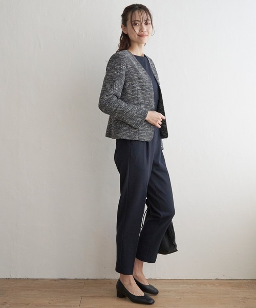 IKKA LOUNGE（イッカラウンジ）の「【フォーマル対応／2点セット】GOKU楽長袖セットアップ（セットアップ・レディース・ネイビー/ブラック・S/M/L/XL）」の6枚目の写真
