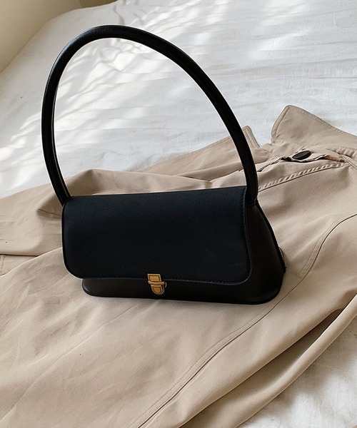 SETUP7（セットアップセブン）の「【SETUP7】バックル台形ハンドバッグ SCCH483（ハンドバッグ・レディース・ブラック/ホワイト/ブラウン・FREE）」の4枚目の写真