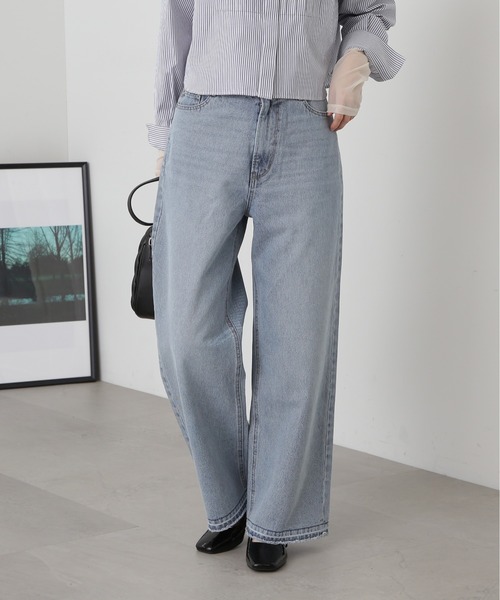 N.（N. Natural Beauty Basic）（エヌエヌナチュラルビューティーベーシック）の「【S Size Line】◆５ポケットワイドリメイクデニム（デニムパンツ・レディース・ライトブルー/ブルー・MEDIUM/SMALL）」の9枚目の写真