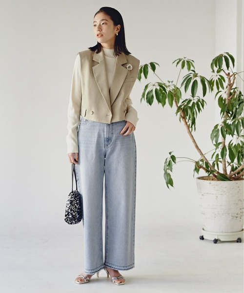 N.（N. Natural Beauty Basic）（エヌエヌナチュラルビューティーベーシック）の「【S Size Line】◆５ポケットワイドリメイクデニム（デニムパンツ・レディース・ライトブルー/ブルー・MEDIUM/SMALL）」の8枚目の写真