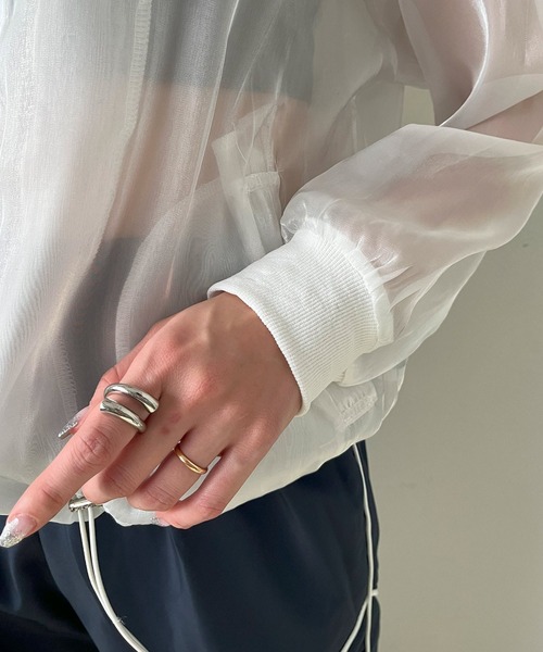 Jewelobe（ジュエローブ）の「グロシーシアーブルゾン（ブルゾン・レディース・ベージュ/ホワイト・FREE）」の7枚目の写真