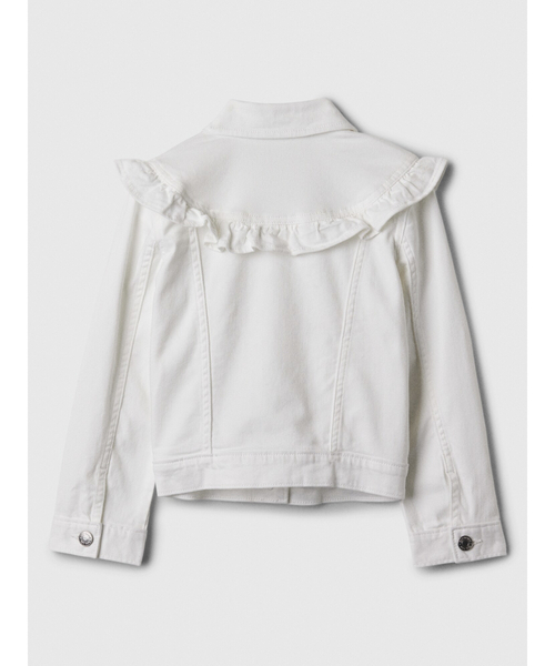 GAP(ギャップ)の「ウォッシュウェル ラッフルフリル アイコンデニムジャケット (キッズ)(デニムジャケット・キッズ・ホワイト・M/S/XS/L/XL/XXL)」の2枚目の写真