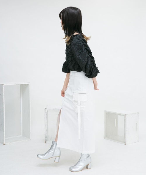 KBF（ケイビーエフ）の「2WAYランダムシャーリングブラウス（シャツ/ブラウス・レディース・グリーン/ブラック/ライトベージュ・ONE）」の17枚目の写真