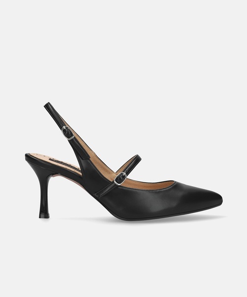 MAMIAN(マミアン)の「ポインテッドトゥ 甲ストラップ バックバンドパンプス (7.0cmヒール)(パンプス・レディース・シルバー/ブラック/グレイッシュベージュ・L/M/S)」の13枚目の写真