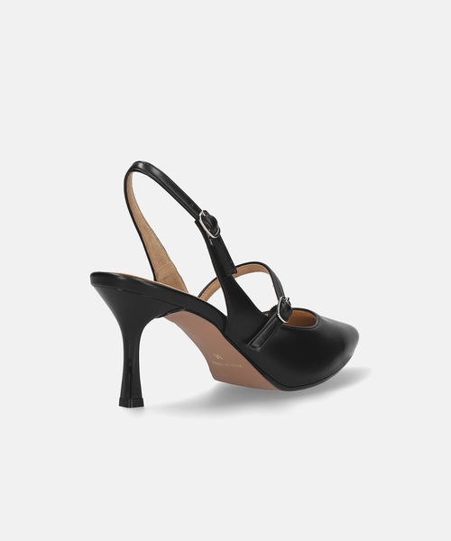 MAMIAN(マミアン)の「ポインテッドトゥ 甲ストラップ バックバンドパンプス (7.0cmヒール)(パンプス・レディース・シルバー/ブラック/グレイッシュベージュ・L/M/S)」の10枚目の写真