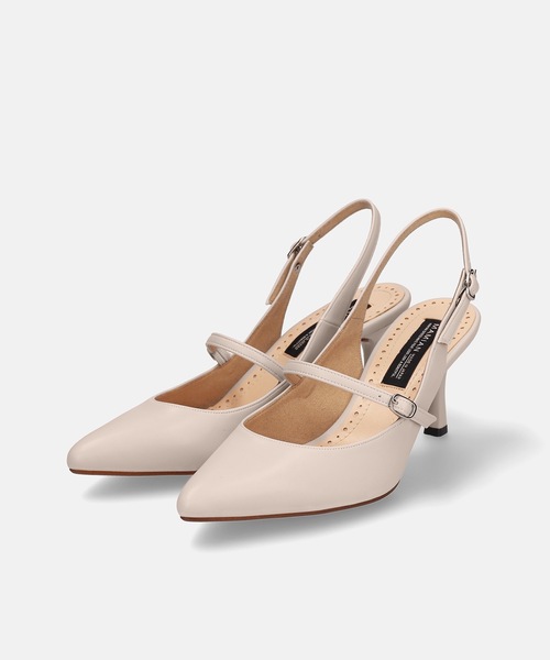 MAMIAN(マミアン)の「ポインテッドトゥ 甲ストラップ バックバンドパンプス (7.0cmヒール)(パンプス・レディース・シルバー/ブラック/グレイッシュベージュ・L/M/S)」の17枚目の写真