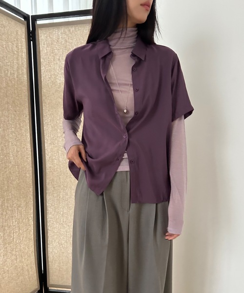 Didot.showroom(ディドット ショールーム)の「ソフトシアーシャツ(シャツ/ブラウス・レディース・ホワイト/チャコールグレー/ブラック/ワイン・FREE)」の15枚目の写真