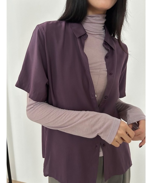 Didot.showroom(ディドット ショールーム)の「ソフトシアーシャツ(シャツ/ブラウス・レディース・ホワイト/チャコールグレー/ブラック/ワイン・FREE)」の17枚目の写真
