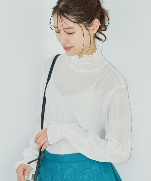 Jayro(ジャイロ)の「マジョリカプリーツインナー(Tシャツ/カットソー・レディース・ホワイト系その他/ライトグリーン/ピンク/ラベンダー/ブルー/レッド系その他2/ブラック/グレー/ホワイト系その他2/グリーン・FREE)」の2枚目の写真