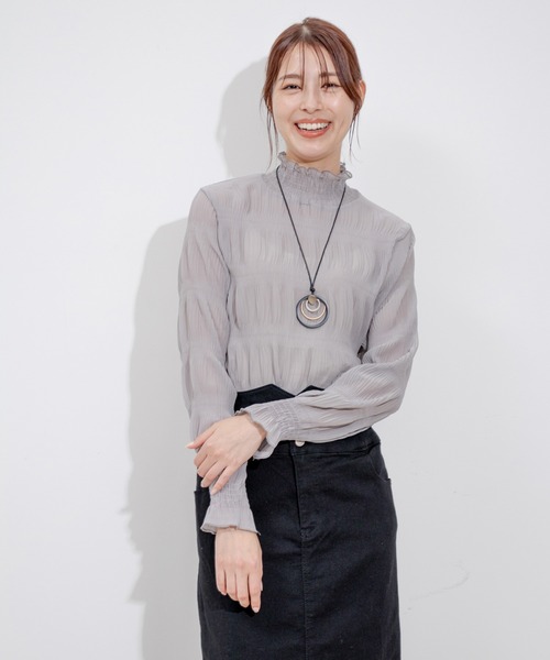 Jayro(ジャイロ)の「マジョリカプリーツインナー(Tシャツ/カットソー・レディース・ホワイト系その他/ライトグリーン/ピンク/ラベンダー/ブルー/レッド系その他2/ブラック/グレー/ホワイト系その他2/グリーン・FREE)」の5枚目の写真