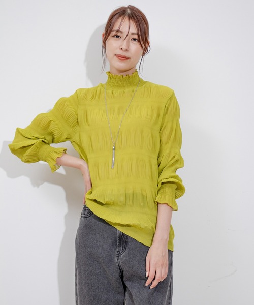 Jayro(ジャイロ)の「マジョリカプリーツインナー(Tシャツ/カットソー・レディース・ホワイト系その他/ライトグリーン/ピンク/ラベンダー/ブルー/レッド系その他2/ブラック/グレー/ホワイト系その他2/グリーン・FREE)」の6枚目の写真