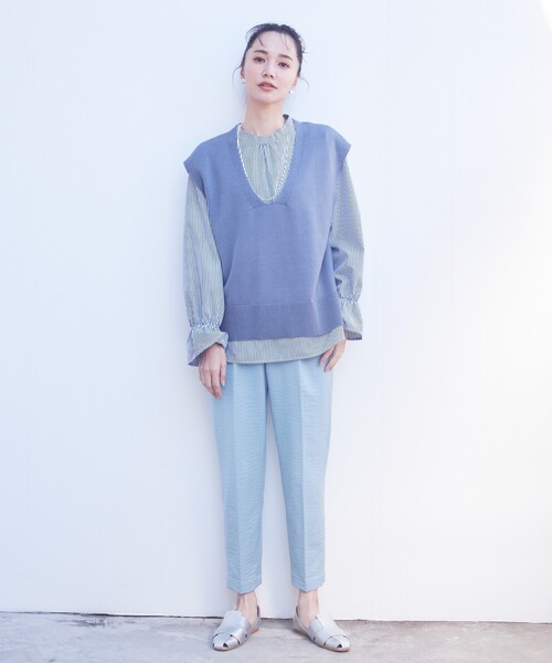 THE SHOP TK (ザ ショップ ティーケー )の「◆【5色展開/美脚/環境に優しい】ツイルワッシャーテーパードパンツ/洗える(その他パンツ・レディース・ネイビー/ブラック/スモーキーグリーン系/ライトベージュ/サックスブルー・10/11/12/13/14)」の11枚目の写真