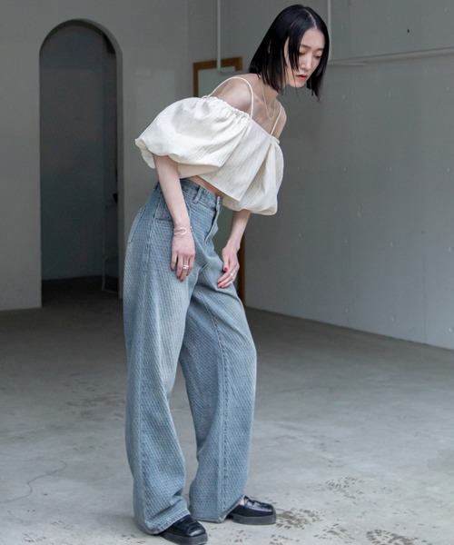 VACANCY（ヴァカンシー）の「フクレジャガード2wayオフショルビスチェ（その他トップス・レディース・アイボリー/ブラック・FREE）」の13枚目の写真