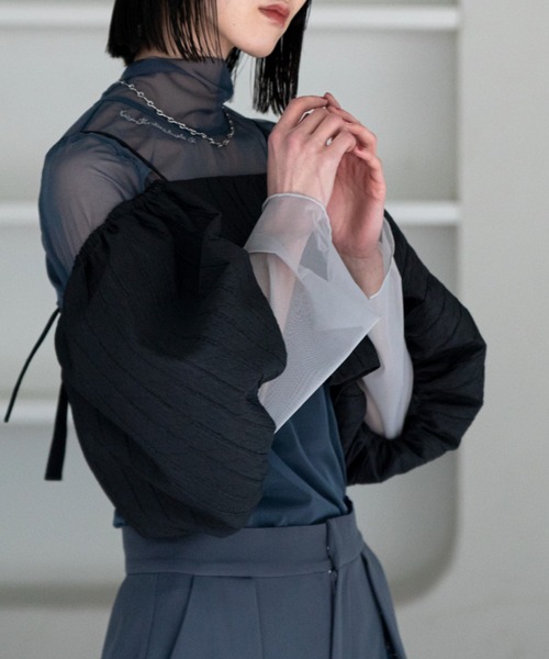 VACANCY（ヴァカンシー）の「フクレジャガード2wayオフショルビスチェ（その他トップス・レディース・アイボリー/ブラック・FREE）」の5枚目の写真