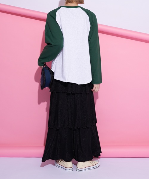 CIAOPANIC(チャオパニック)の「ラグラン配色BIGスウェット(スウェット・レディース・アイボリー/ライトグレー/ブラウン/ピンク・FREE)」の20枚目の写真