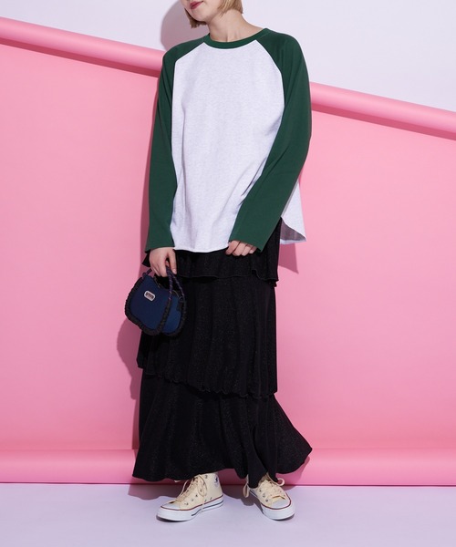 CIAOPANIC(チャオパニック)の「ラグラン配色BIGスウェット(スウェット・レディース・アイボリー/ライトグレー/ブラウン/ピンク・FREE)」の19枚目の写真