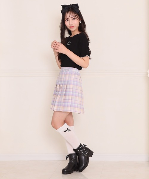 PINKHUNT(ピンクハント)の「PINKHUNT ピンクハント プリーツスカート 9344K 小学生女の子 服(スカート・キッズ・ベビーピンク/イエロー/ブルー/ネイビー/ブラック/パープル・120cm/130cm/140cm/150cm/160cm)」の11枚目の写真