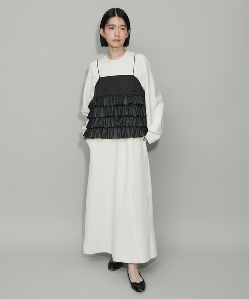 ADAM ET ROPE'（アダムエロペ）の「【WEB限定】ティアードキャミソール（キャミソール・レディース・キナリ/グリーン系その他2/ブラック・FREE）」の4枚目の写真