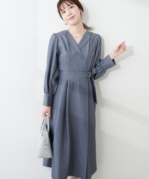 natural couture(ナチュラルクチュール)の「WEB限定 / オープンネックレディワンピース(ワンピース・レディース・ブラック/グレイッシュベージュ/ブルー/オレンジ・FREE)」の15枚目の写真
