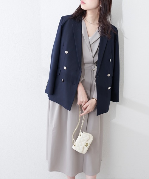 natural couture(ナチュラルクチュール)の「WEB限定 / オープンネックレディワンピース(ワンピース・レディース・ブラック/グレイッシュベージュ/ブルー/オレンジ・FREE)」の9枚目の写真