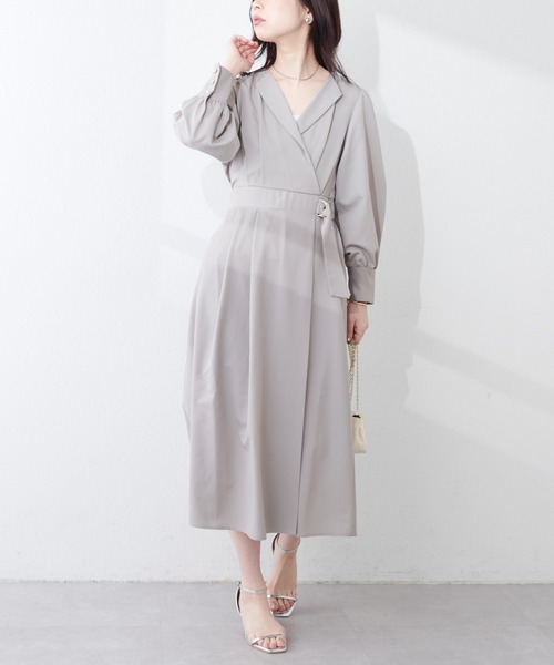natural couture(ナチュラルクチュール)の「WEB限定 / オープンネックレディワンピース(ワンピース・レディース・ブラック/グレイッシュベージュ/ブルー/オレンジ・FREE)」の11枚目の写真