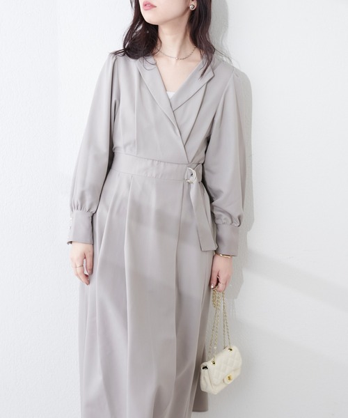 natural couture(ナチュラルクチュール)の「WEB限定 / オープンネックレディワンピース(ワンピース・レディース・ブラック/グレイッシュベージュ/ブルー/オレンジ・FREE)」の13枚目の写真