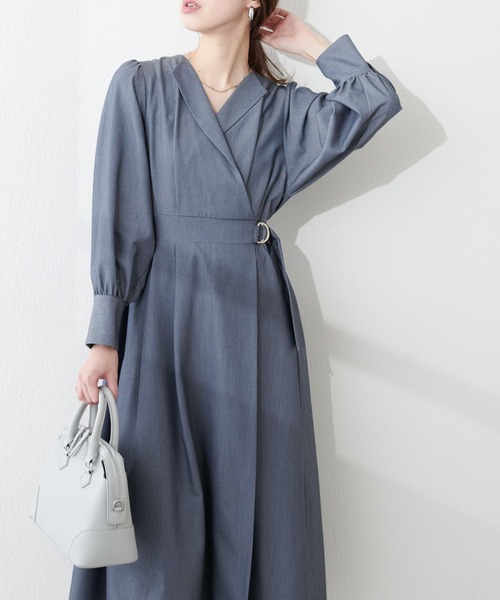 natural couture(ナチュラルクチュール)の「WEB限定 / オープンネックレディワンピース(ワンピース・レディース・ブラック/グレイッシュベージュ/ブルー/オレンジ・FREE)」の17枚目の写真