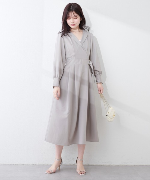 natural couture(ナチュラルクチュール)の「WEB限定 / オープンネックレディワンピース(ワンピース・レディース・ブラック/グレイッシュベージュ/ブルー/オレンジ・FREE)」の10枚目の写真