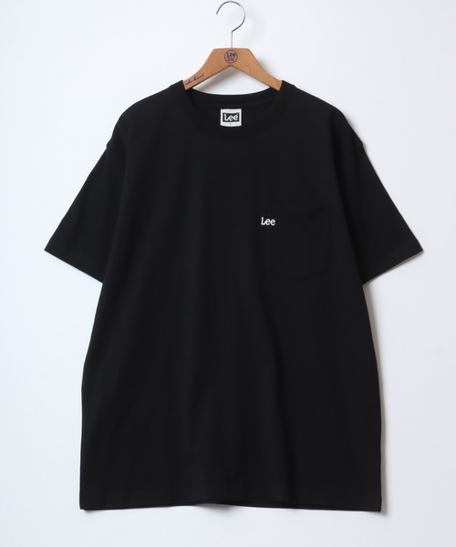 Lee（リー）の「Lee/リー POCKET S/S TEE/オーバーサイズ  ミニロゴ ワンポイント刺繍 ポケット 半袖Tシャツ/無地T/ボーダーT/リンガーT/レディース メンズ（Tシャツ/カットソー・メンズ・ホワイト/ブラック系その他/ブラック・M/L/XL）」の8枚目の写真