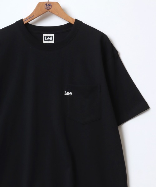Lee（リー）の「Lee/リー POCKET S/S TEE/オーバーサイズ  ミニロゴ ワンポイント刺繍 ポケット 半袖Tシャツ/無地T/ボーダーT/リンガーT/レディース メンズ（Tシャツ/カットソー・メンズ・ホワイト/ブラック系その他/ブラック・M/L/XL）」の5枚目の写真