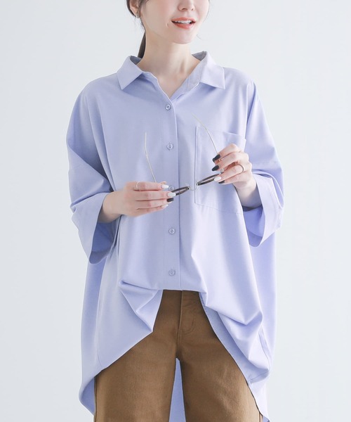 n'OrLABEL(ノアールレーベル)の「『ビッグシルエットシャツ』(シャツ/ブラウス・レディース・ブラック/オフホワイト/ライトブルー・FREE)」の5枚目の写真
