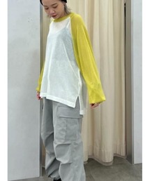 シアーラグランニットトップス